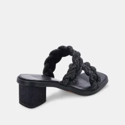 Ronin Rhinestone Sandals Black Rhinestone