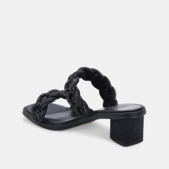 Ronin Rhinestone Sandals Black Rhinestone