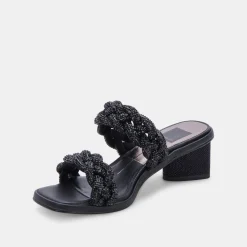 Ronin Rhinestone Sandals Black Rhinestone