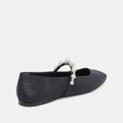 Roxana Pearl Ballet Flats Onyx Satin