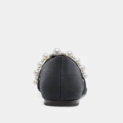 Roxana Pearl Ballet Flats Onyx Satin