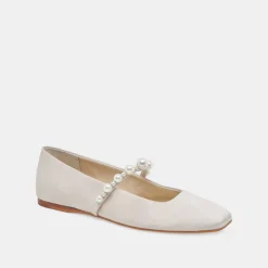 Roxana Pearl Ballet Flats Ivory Satin