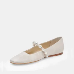 Roxana Pearl Ballet Flats Ivory Satin