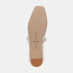 Roxana Pearl Ballet Flats Ivory Satin
