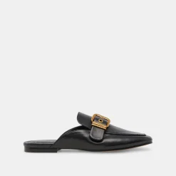 Santel Flats Black Leather