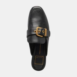 Santel Flats Black Leather