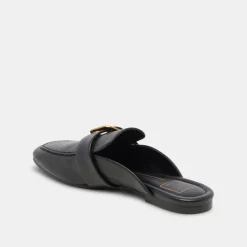 Santel Flats Black Leather