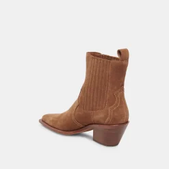 Senna Booties Chestnut Suede