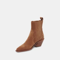Senna Booties Chestnut Suede