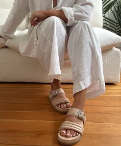 Shaila Sandals Cream Leather
