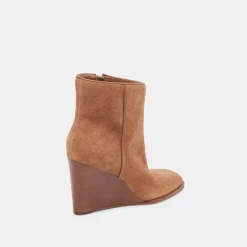 Susann Wide Booties Chestnut Suede