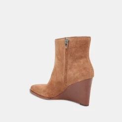 Susann Wide Booties Chestnut Suede