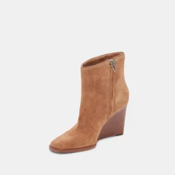 Susann Wide Booties Chestnut Suede