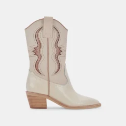 Suzzy Boots Sand Embossed Leather