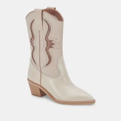 Suzzy Boots Sand Embossed Leather