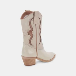 Suzzy Boots Sand Embossed Leather