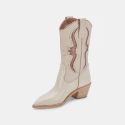 Suzzy Boots Sand Embossed Leather