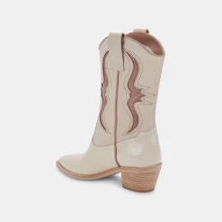 Suzzy Boots Sand Embossed Leather