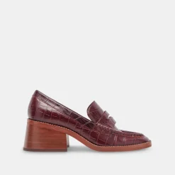 Talie Loafers Cabernet Embossed Leather
