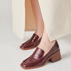 Talie Loafers Cabernet Embossed Leather