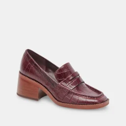 Talie Loafers Cabernet Embossed Leather