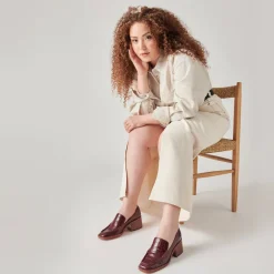 Talie Loafers Cabernet Embossed Leather