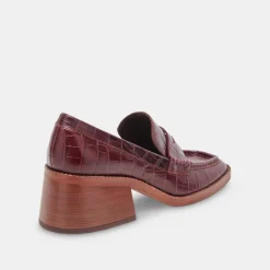 Talie Loafers Cabernet Embossed Leather