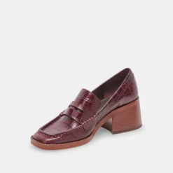 Talie Loafers Cabernet Embossed Leather