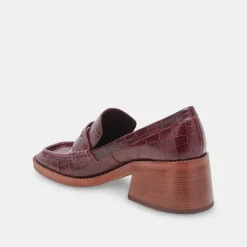 Talie Loafers Cabernet Embossed Leather