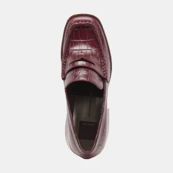 Talie Loafers Cabernet Embossed Leather