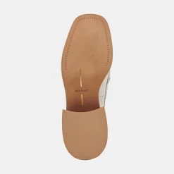 Talie Loafers Ivory Embossed Leather