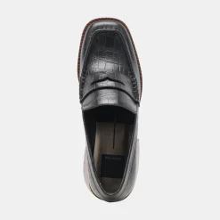 Talie Loafers Noir Embossed Leather