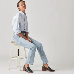 Talie Loafers Noir Embossed Leather