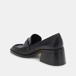 Talie Loafers Onyx Embossed Leather