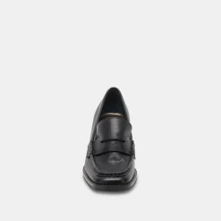 Talie Loafers Onyx Embossed Leather