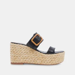 Thorin Wedges Black Leather