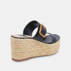 Thorin Wedges Black Leather