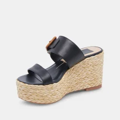 Thorin Wedges Black Leather