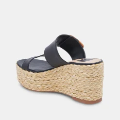 Thorin Wedges Black Leather