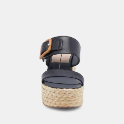 Thorin Wedges Black Leather