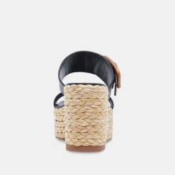 Thorin Wedges Black Leather