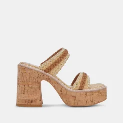 Whim Heels Honey Raffia