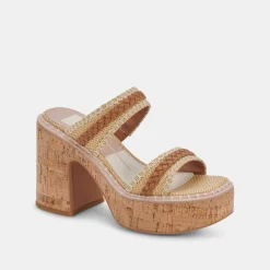 Whim Heels Honey Raffia