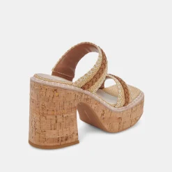 Whim Heels Honey Raffia