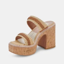 Whim Heels Honey Raffia