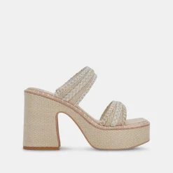 Whim Heels Oatmeal Raffia
