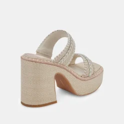 Whim Heels Oatmeal Raffia