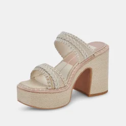 Whim Heels Oatmeal Raffia