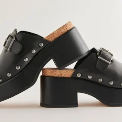 Yevan Clogs Black Leather