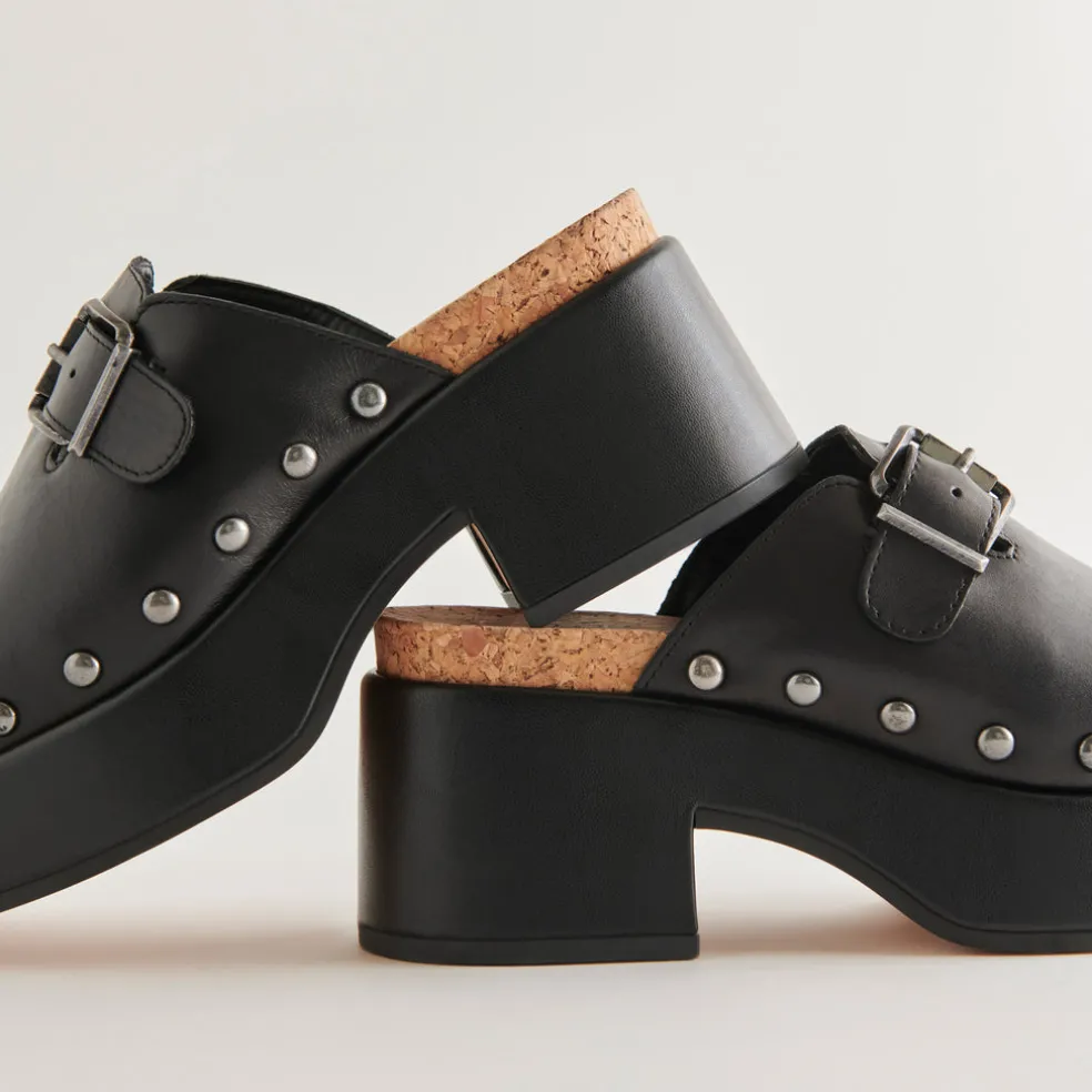 Yevan Clogs Black Leather